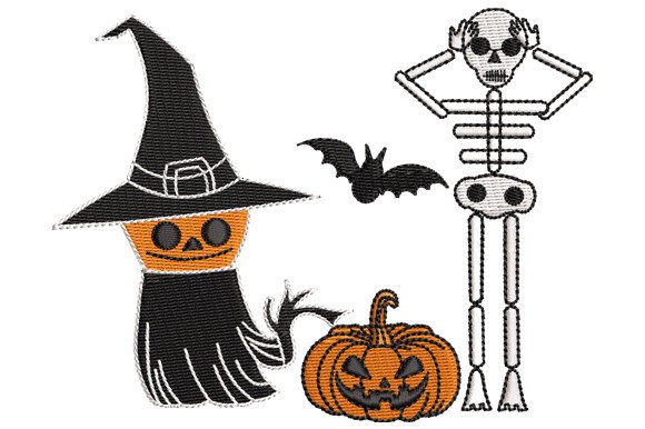 Review: Halloween Pumpkin, Skeleton Witch and Bats Design
